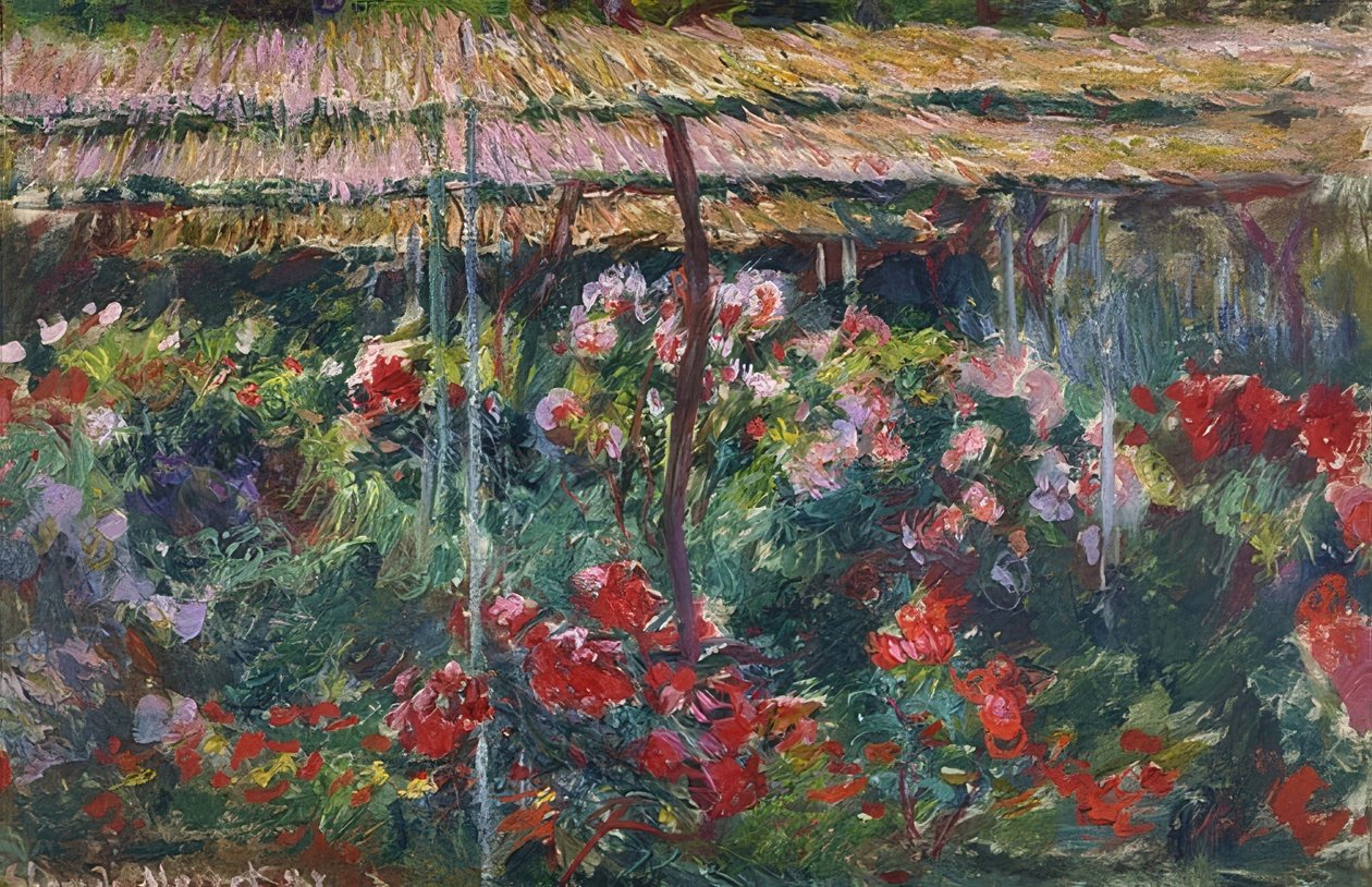 Şakayık bahçesi. 1887 by Claude Monet