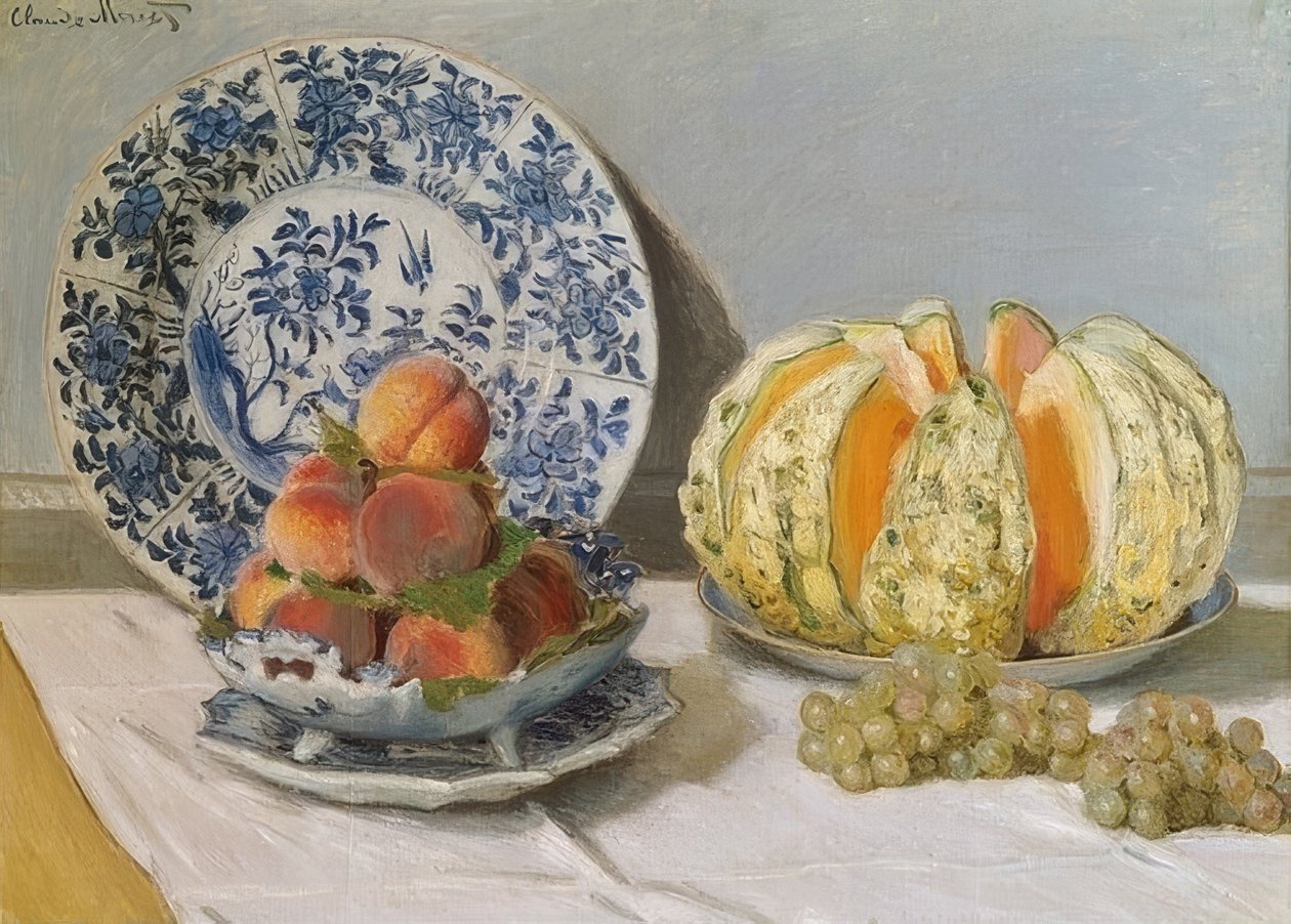 Kavun ile natürmort. 1872 by Claude Monet