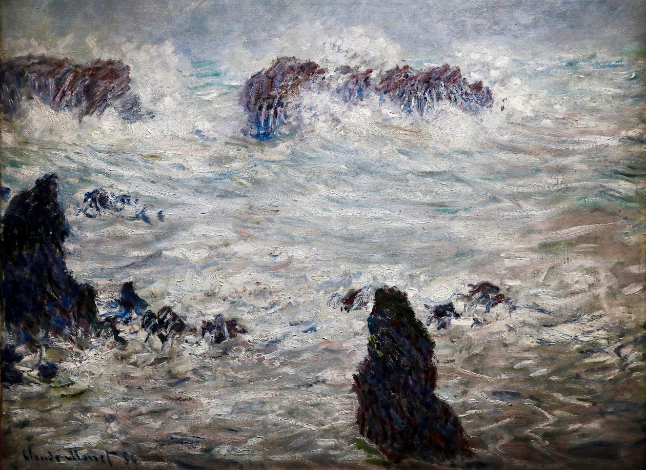 Fırtına, Belle-île Sahili by Claude Monet
