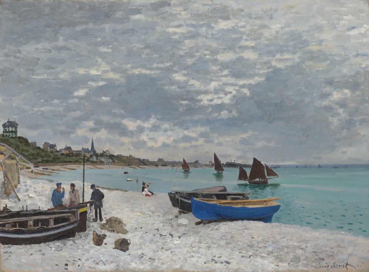 Sainte-Adresse Sahili, 1867. by Claude Monet