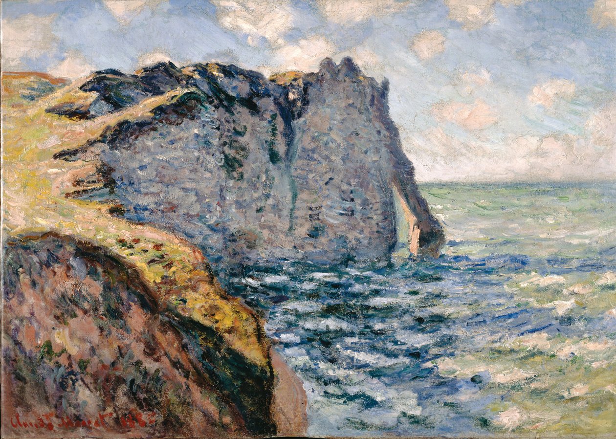 Aval Uçurumu, Etrétat, 1885 by Claude Monet