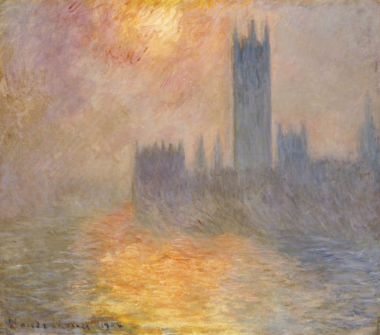 Parlamento Binaları, Gün Batımı, 1904 by Claude Monet