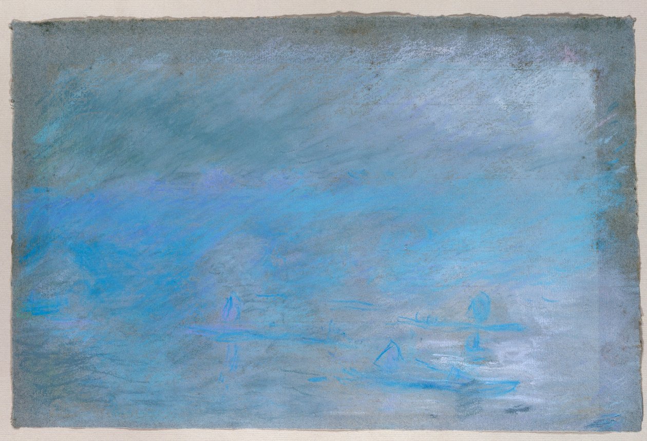 Waterloo Köprüsü, Brouillard by Claude Monet
