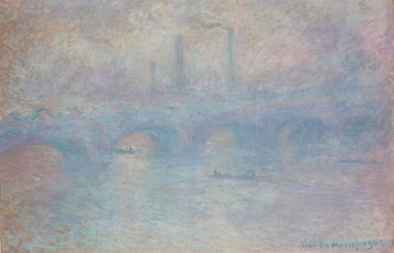 Waterloo Köprüsü. Sis etkisi by Claude Monet