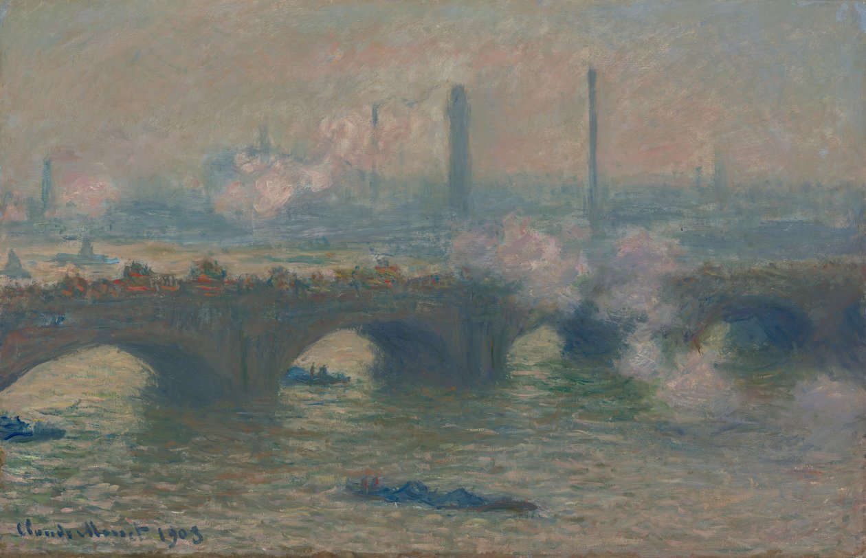Waterloo Köprüsü, Gri Gün by Claude Monet