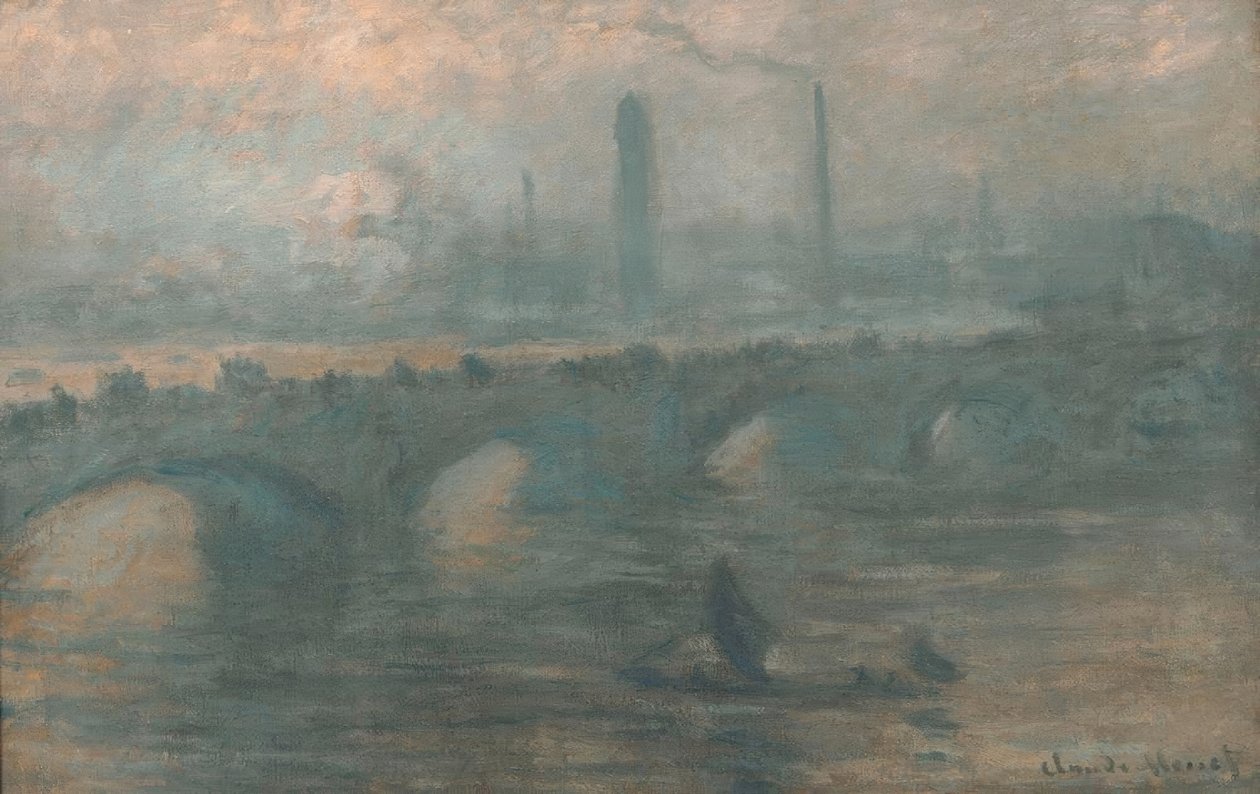 Waterloo Köprüsü, Sisli sabah by Claude Monet