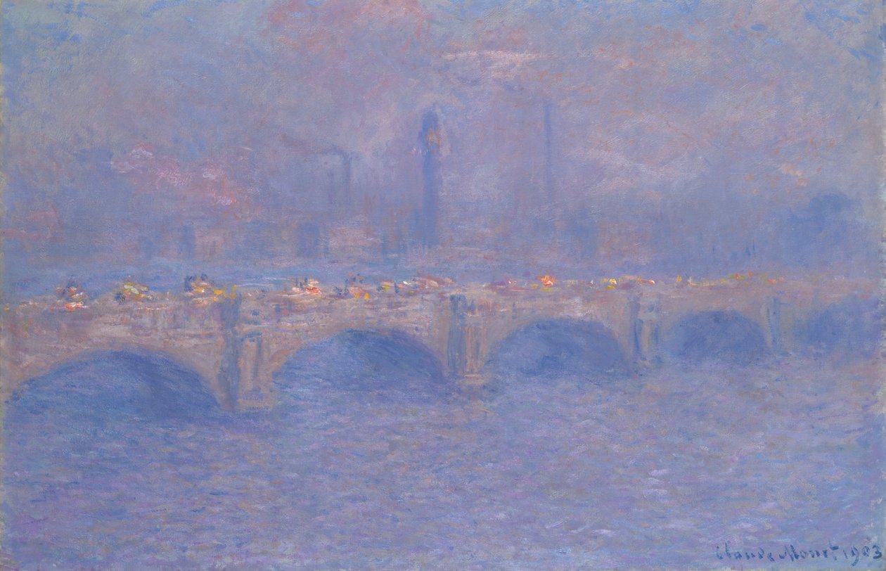Waterloo Köprüsü, Güneş Işığı Etkisi by Claude Monet