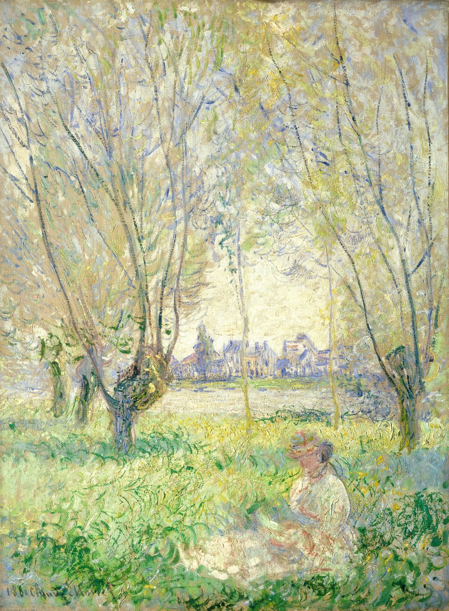 Söğütlerin Altında Oturan Kadın by Claude Monet