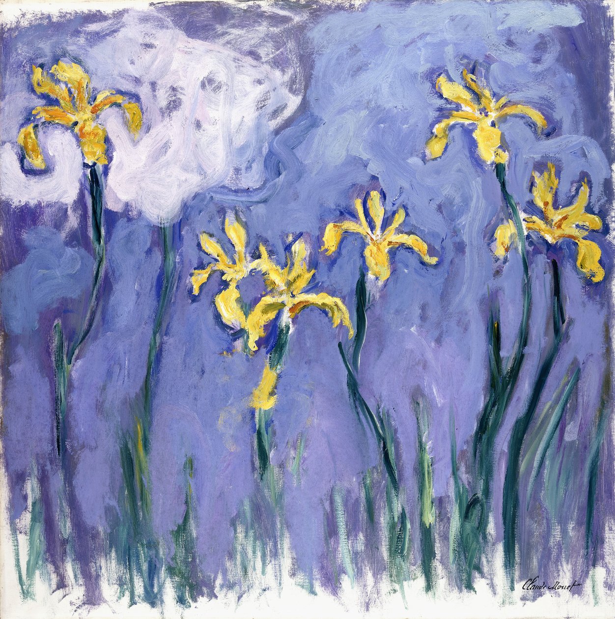 Pembe Bulutlu Sarı İris, c.1918 by Claude Monet