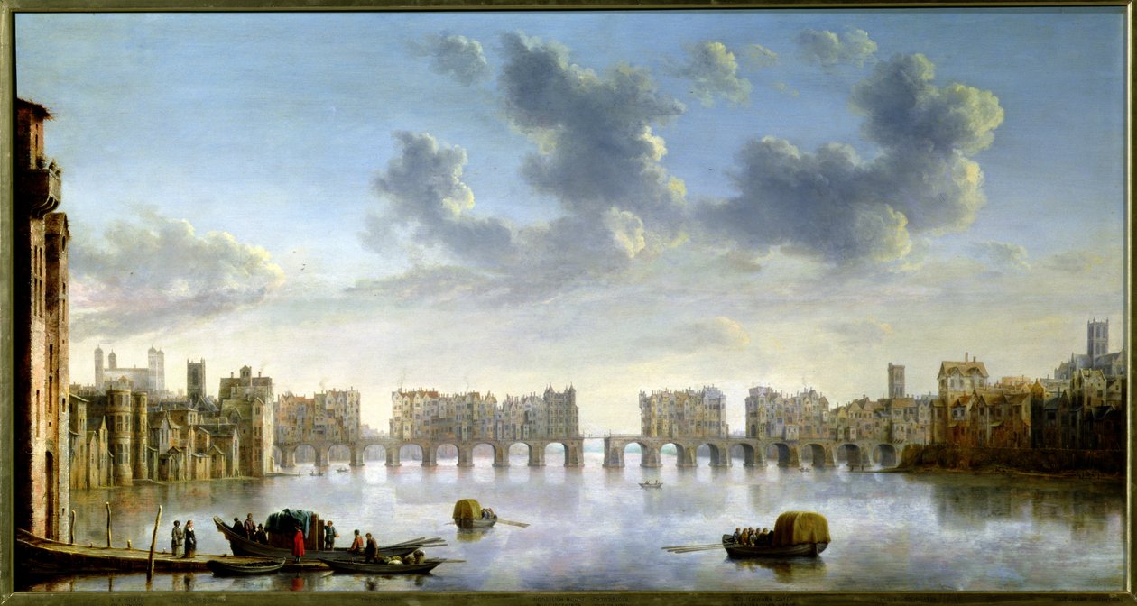 Eski Londra Köprüsü (petrol), c.1630 by Claude de Jongh
