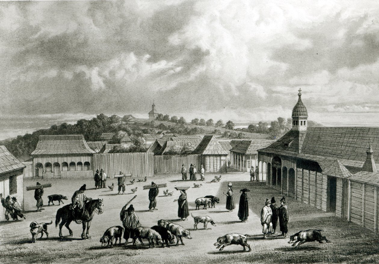 Plaza de San-Carlos de Chiloe, 1835  ] by Claudio Gay