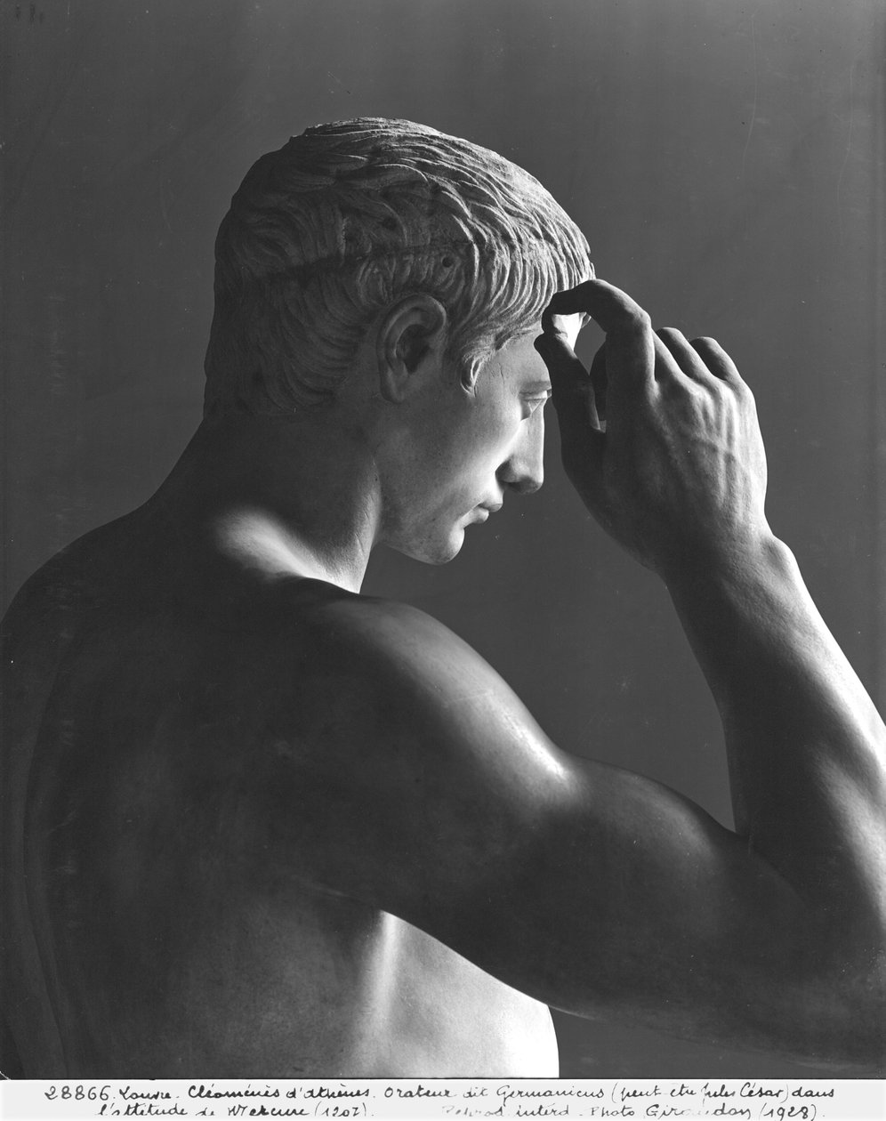 Marcellus as Mercury, variously identified as Germanicus, Caesar and Octavian, c.23 BC (marble) (detail) by Cleomenes