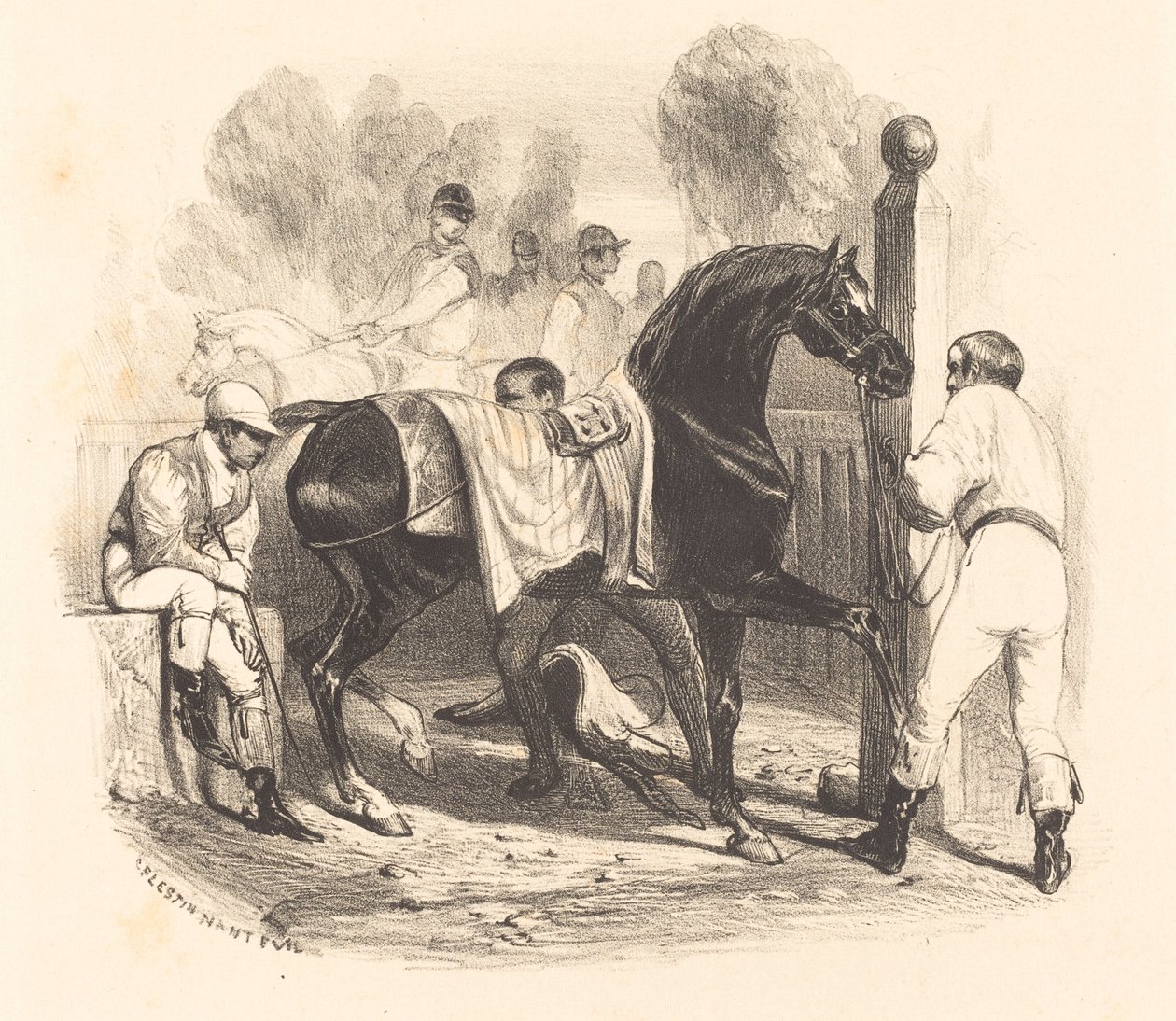 Yarış öncesi at by Célestin Nanteuil