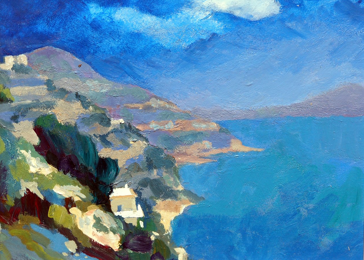 Amalfi Sahili, 2007 (gemide akrilik) by Clive Metcalfe