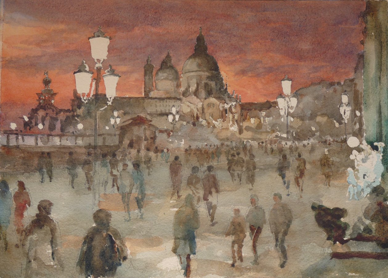 Riva Dei Schiavoni, Noel Arifesi, 2019 (suluboya) by Clive Wilson