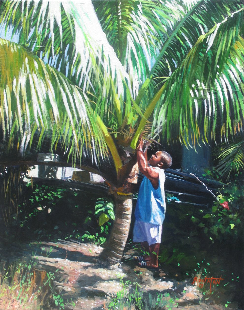 Coconut Shade, 2014, (oil on linen) by Colin Bootman