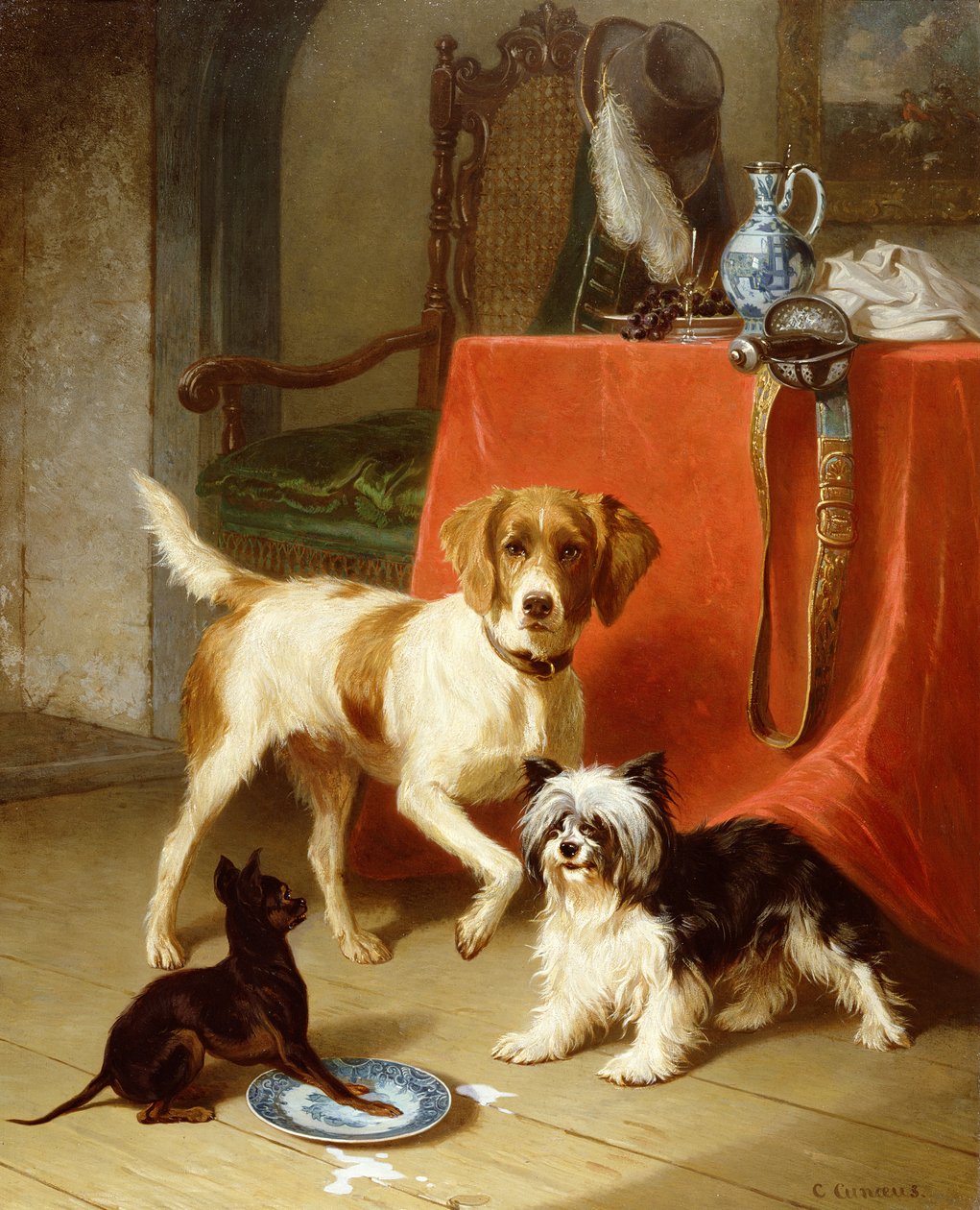 Üç köpek by Conradyn Cunaeus