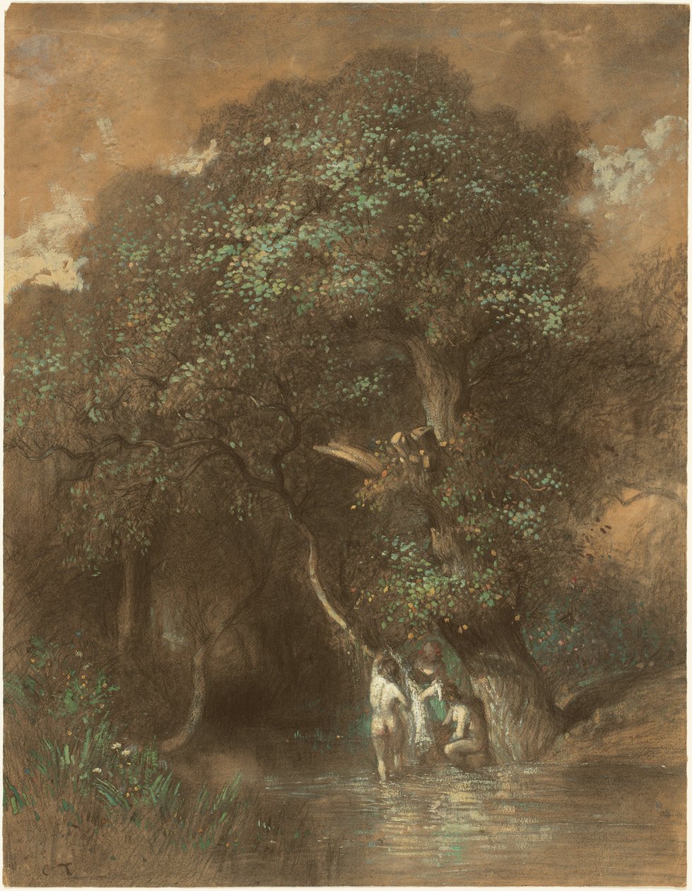 Dev bir Meşe tarafından yıkananlar by Constant Troyon