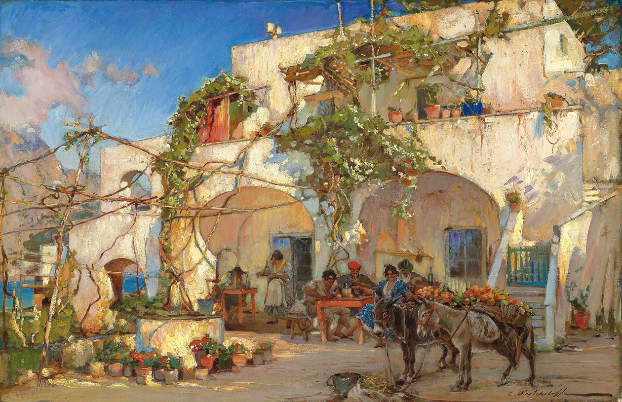 Tavernada (tuval üzerine yağlı boya) by Constantin Alexandrovich Westchiloff