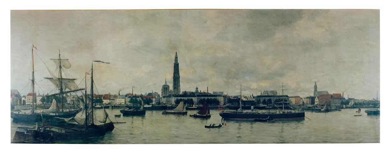 Antwerp Sahili (tuval üzerine yağlıboya) by Constantin Emile Meunier