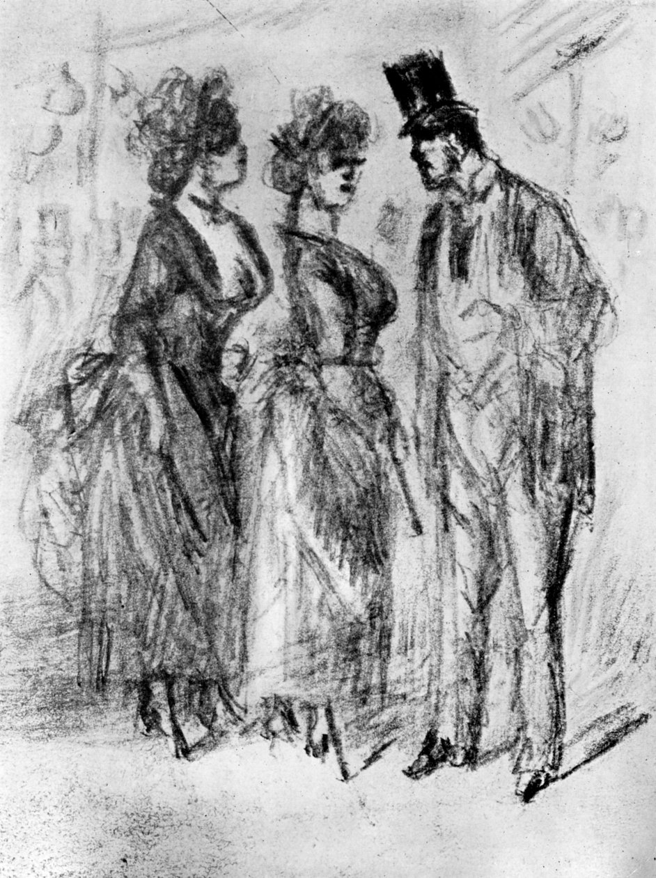Au Promenoir, 19. yüzyıl, 1930. by Constantin Guys