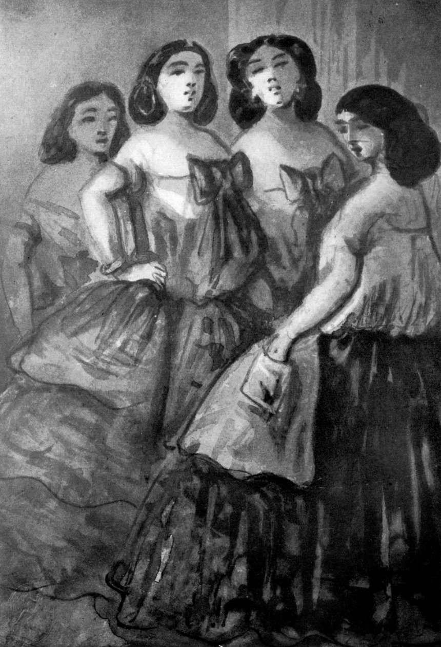 Dört Kız, 19. yüzyıl, 1930. by Constantin Guys
