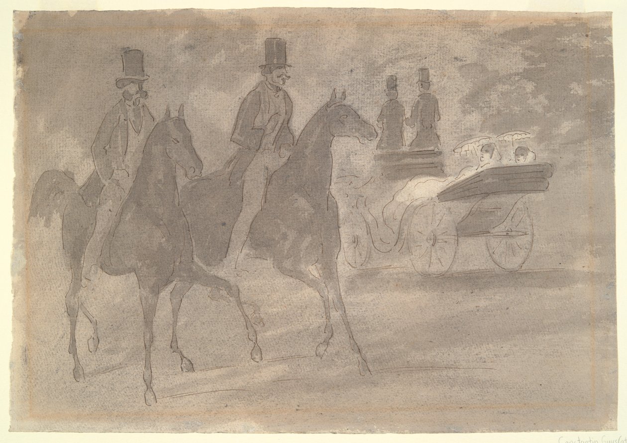 Parkta Süren At Arabaları by Constantin Guys