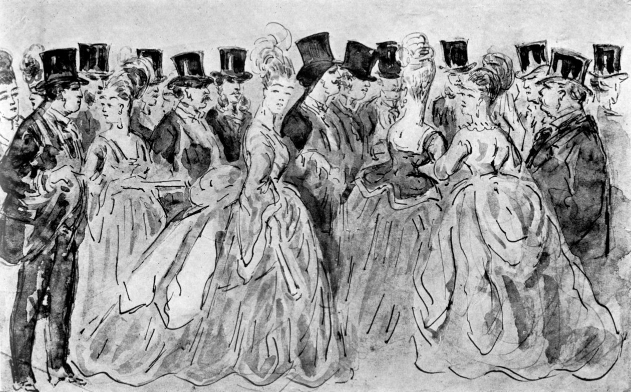 Le Promenoir, 19. yüzyıl, 1930. by Constantin Guys