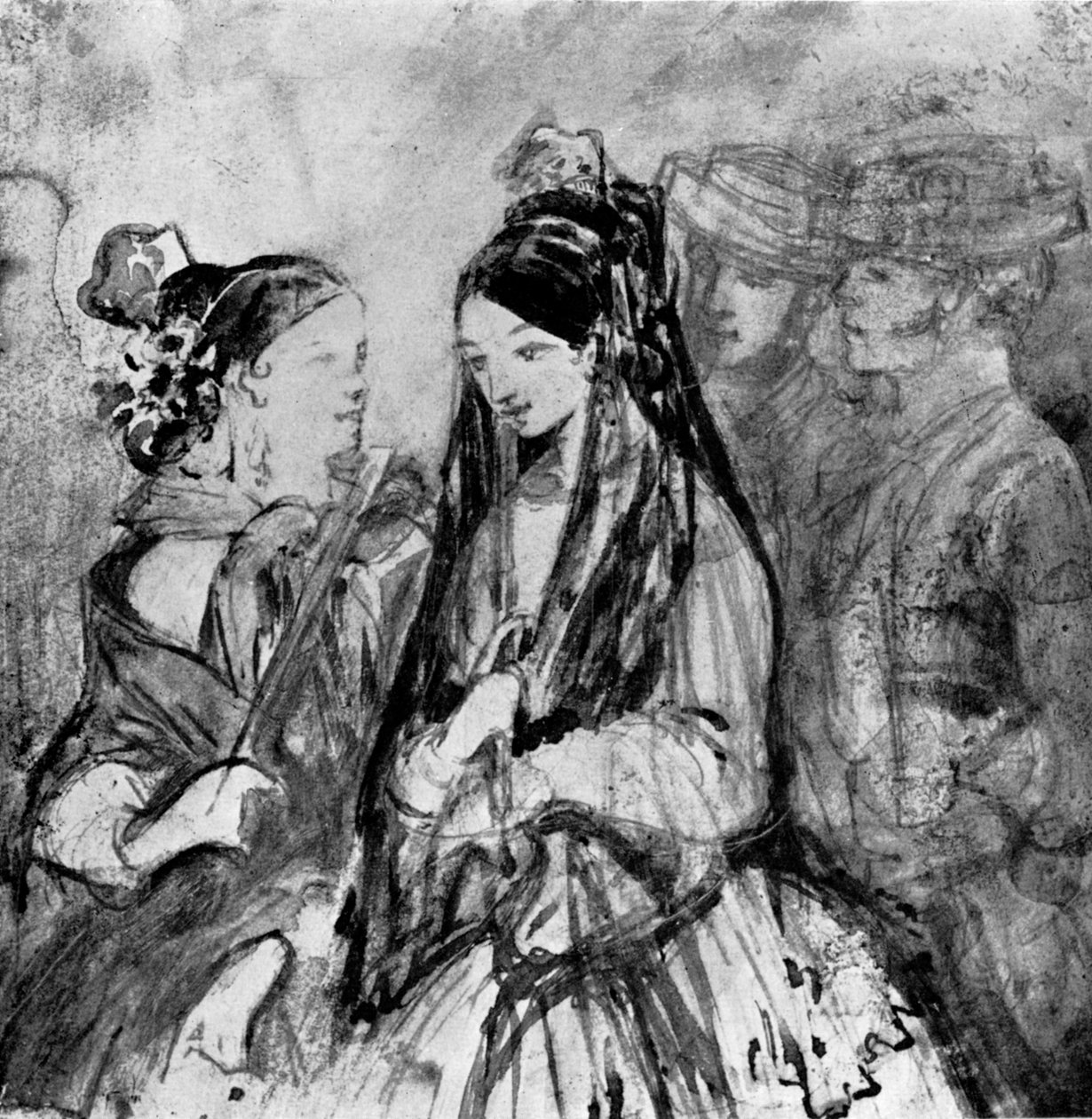 İspanyol Hanımlar, 19. yüzyıl, 1930. by Constantin Guys