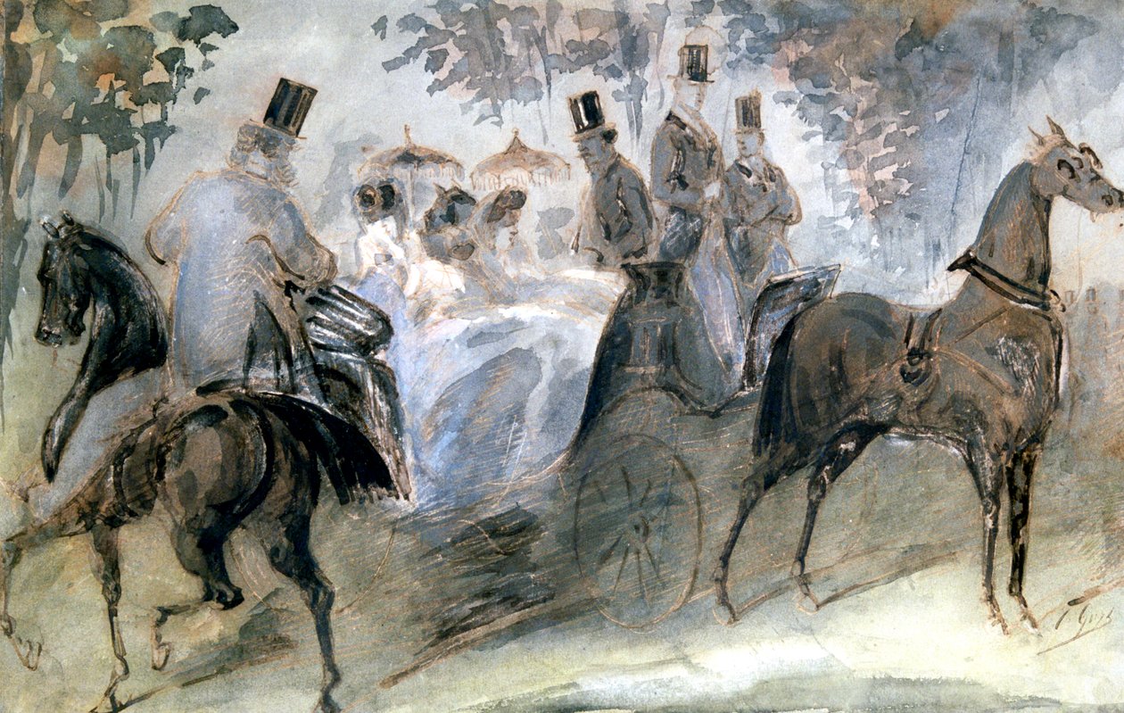 Zarif At ve Biniciler, c1822-1892 by Constantin Guys