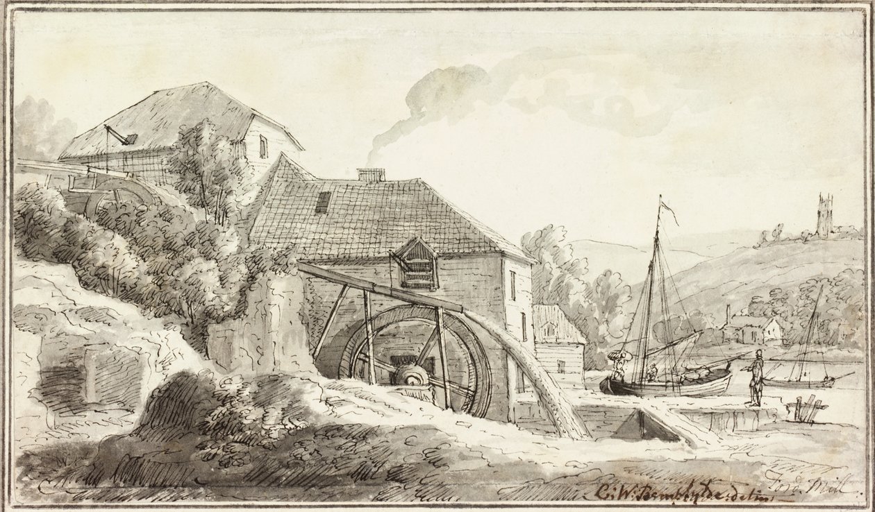 Ford Mill (kağıt üzerine mürekkep ve wc) by Copplestone Warre Bamfylde