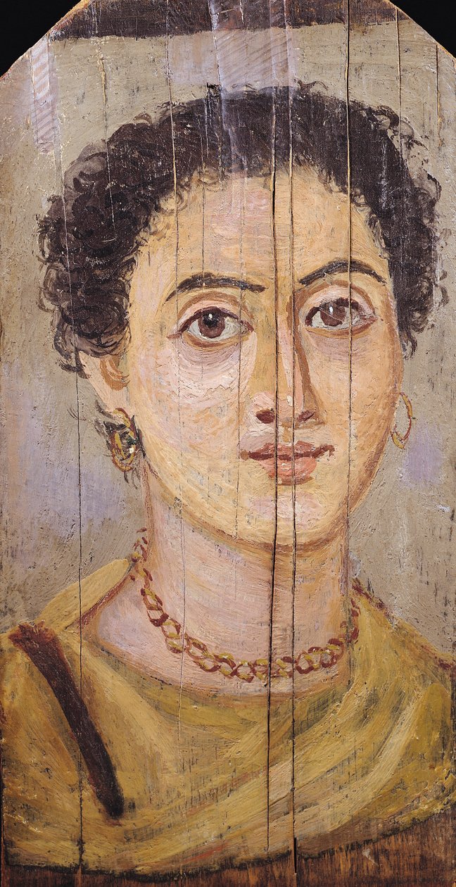 Bir kadının Fayum portresi (ahşap üzerine çini mumu) by Coptic