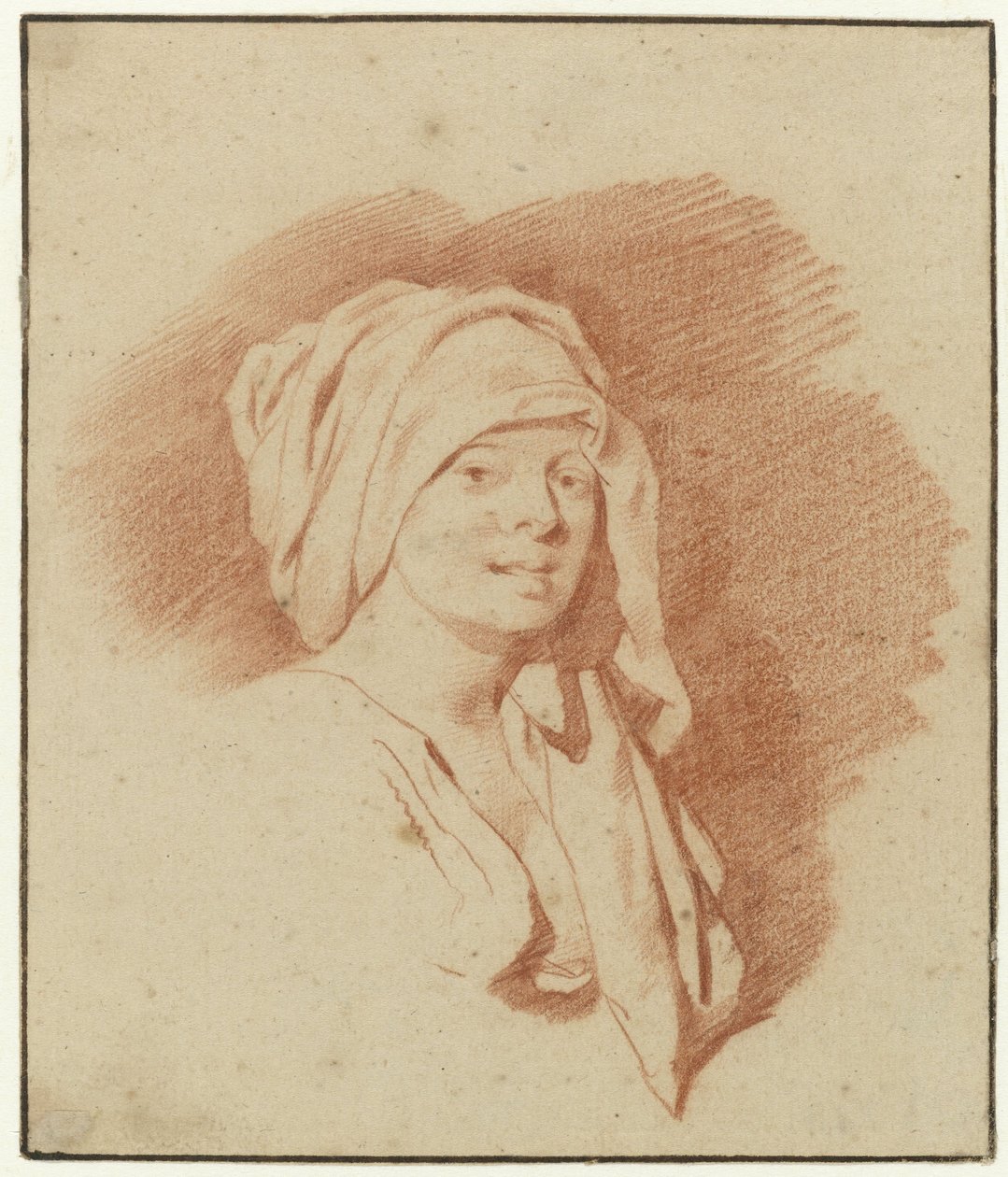 Başında havlu olan bir kadının büstünün kan alma by Cornelis Pietersz Bega