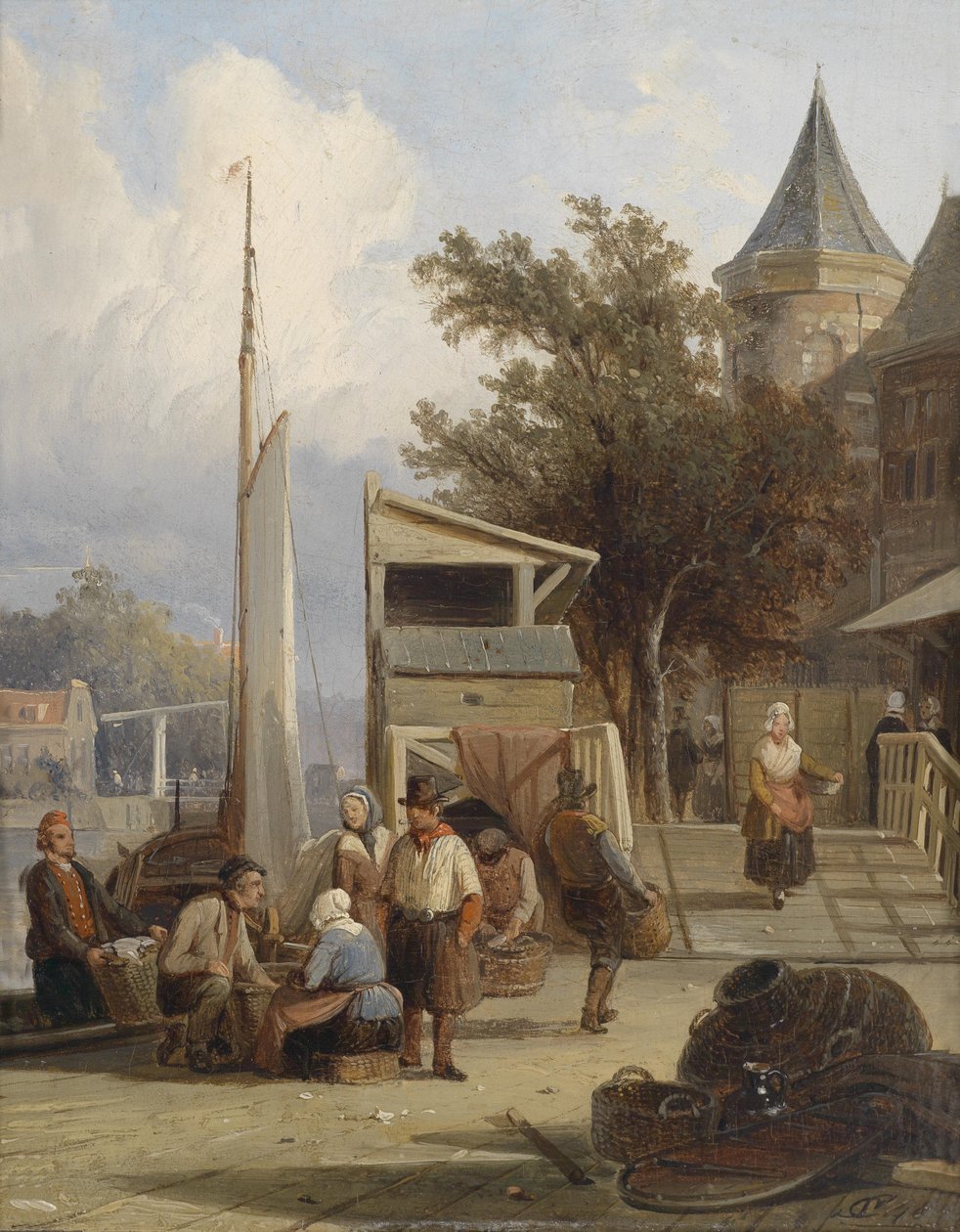 iskelede balıkçılar by Cornelis Springer