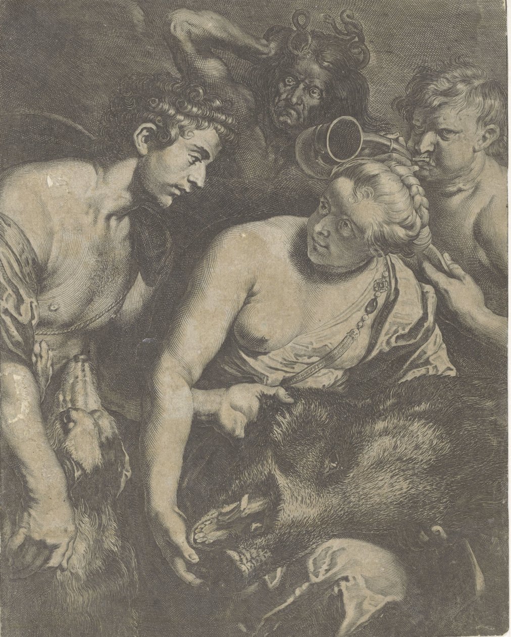 Meleager en Atalanta by Cornelis Bloemaert (II)
