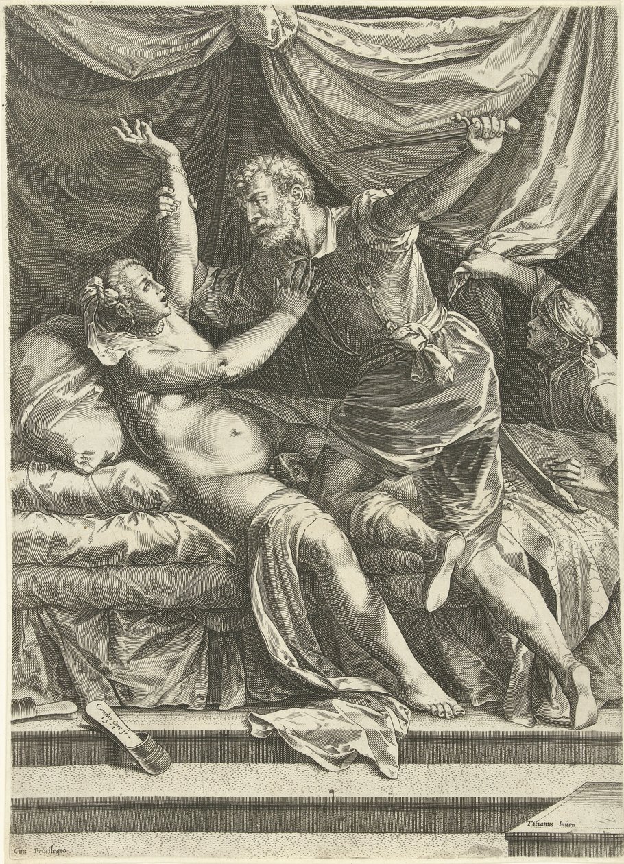 Lucretia en Sextus by Cornelis Cort