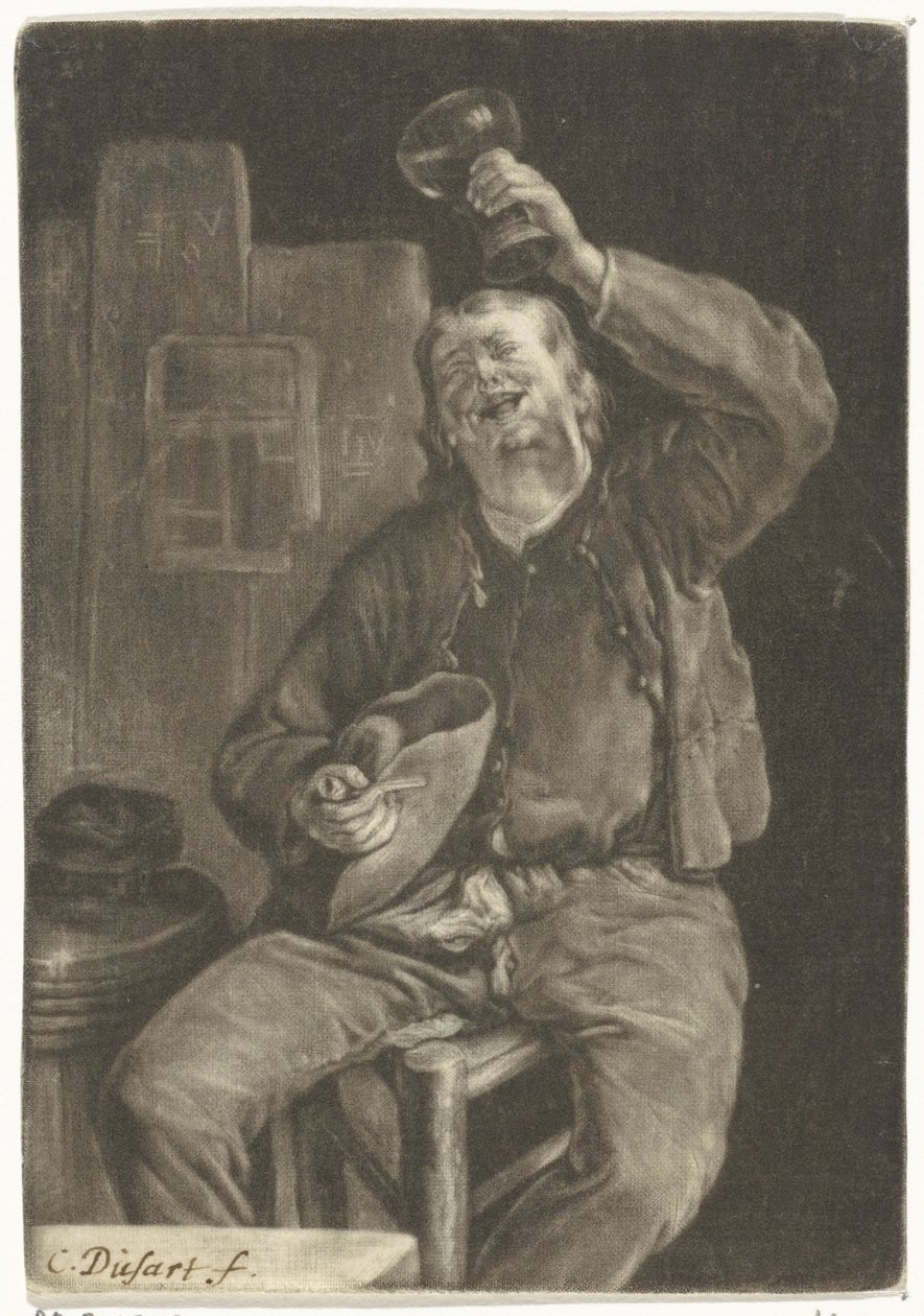 gülümseyen içici by Cornelis Dusart