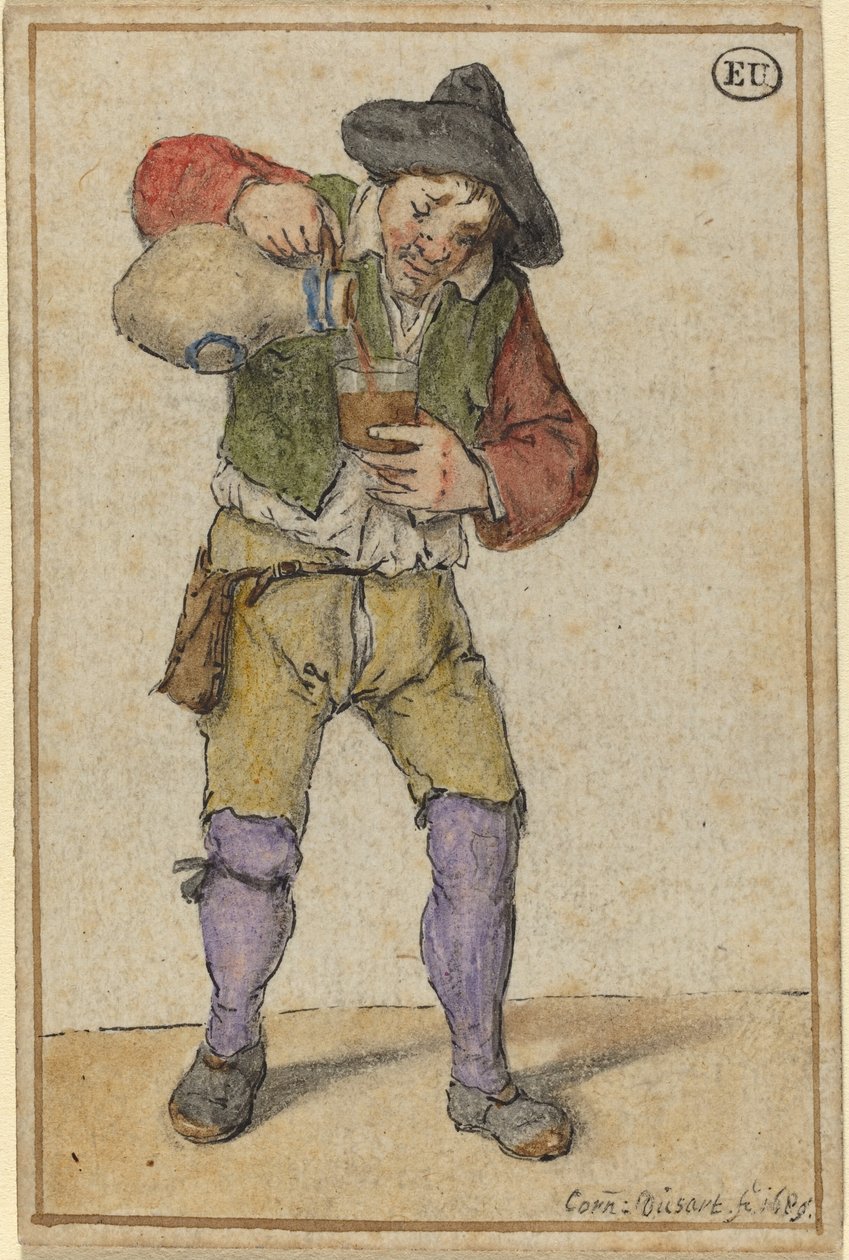 Bardak Dolduran Köylü by Cornelis Dusart