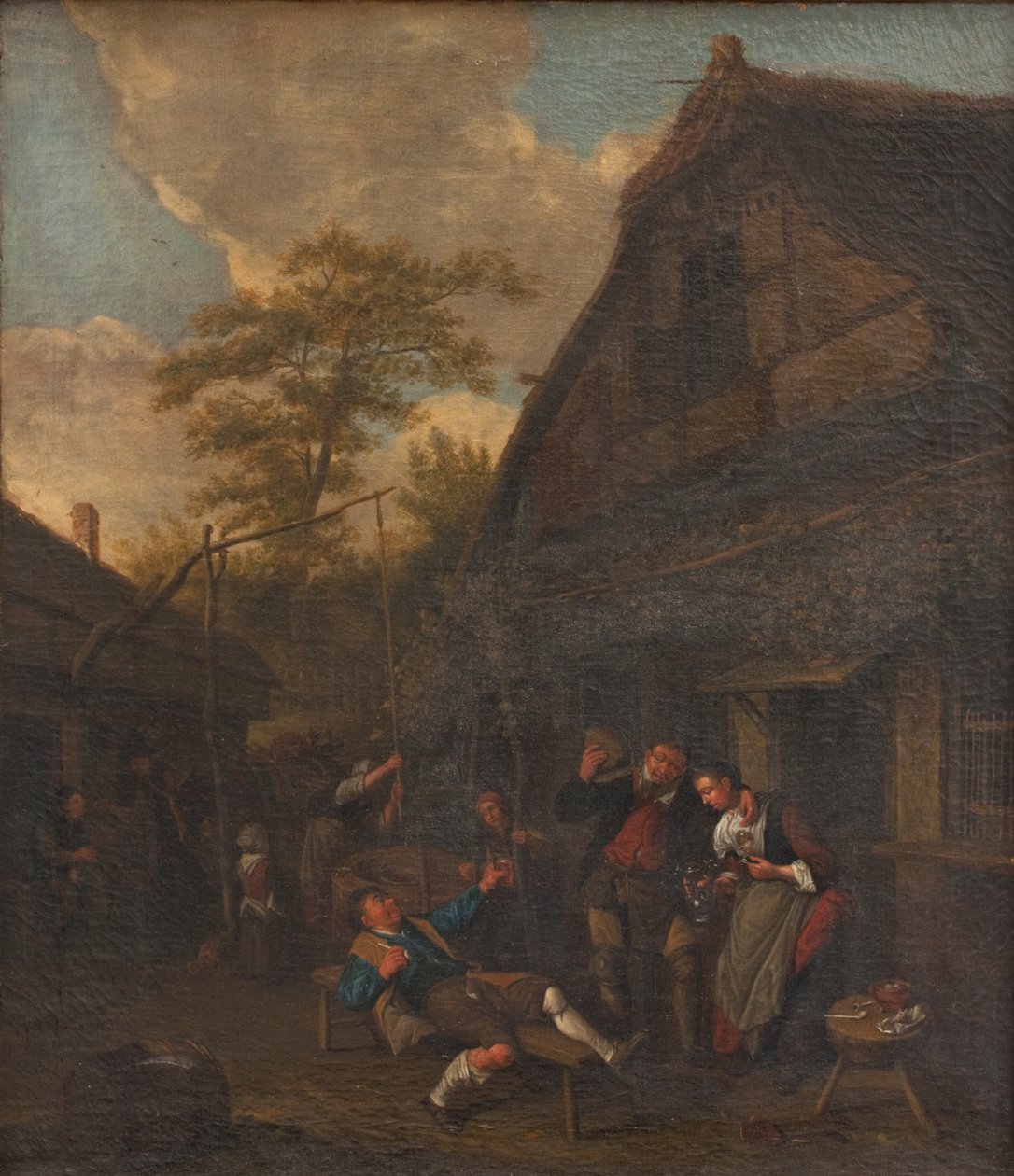 Bir Hanın Dışındaki Köylüler by Cornelis Dusart