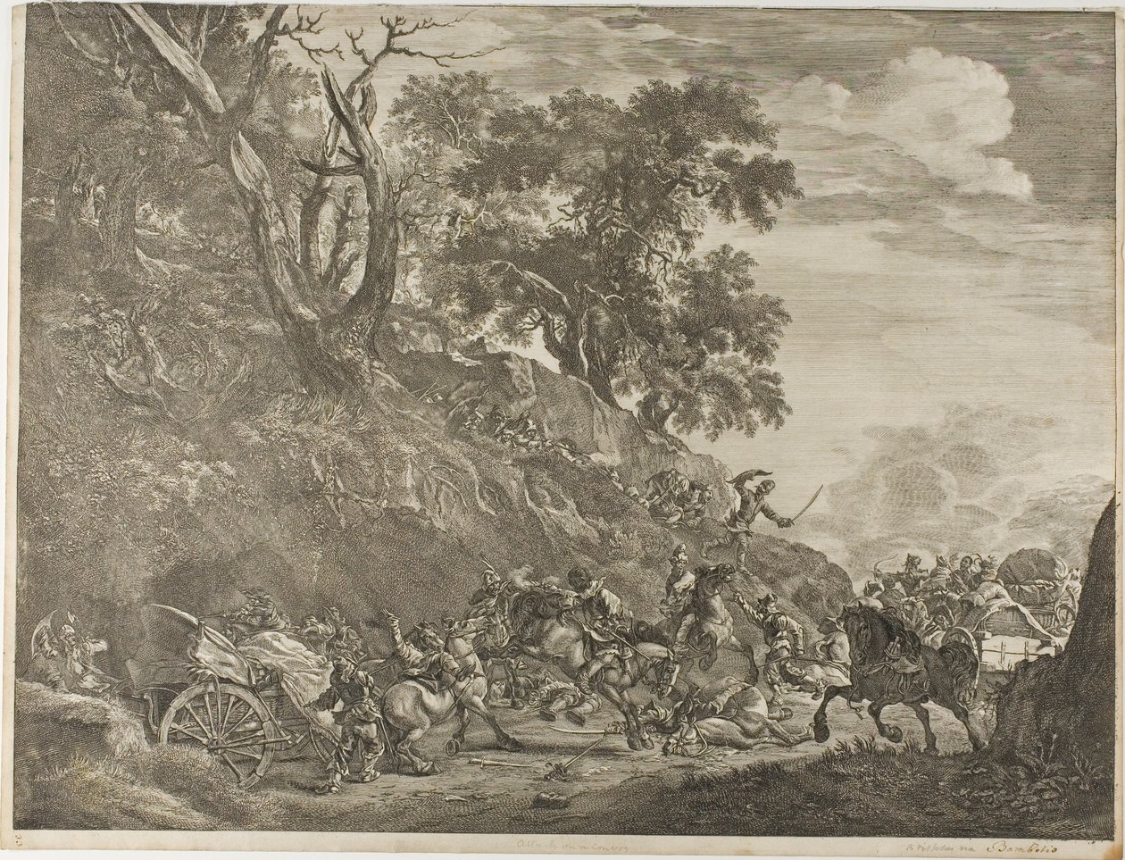 Konvoya Saldırı by Cornelis Visscher