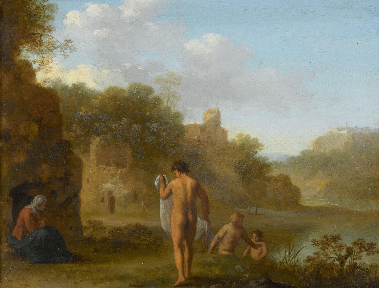 banyo erkekler by Cornelis van Poelenburch
