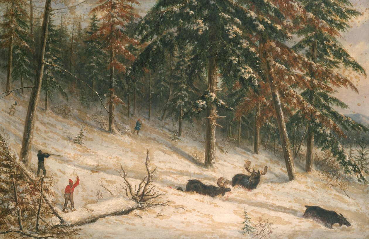 Av Geyiği (petrol) by Cornelius Krieghoff