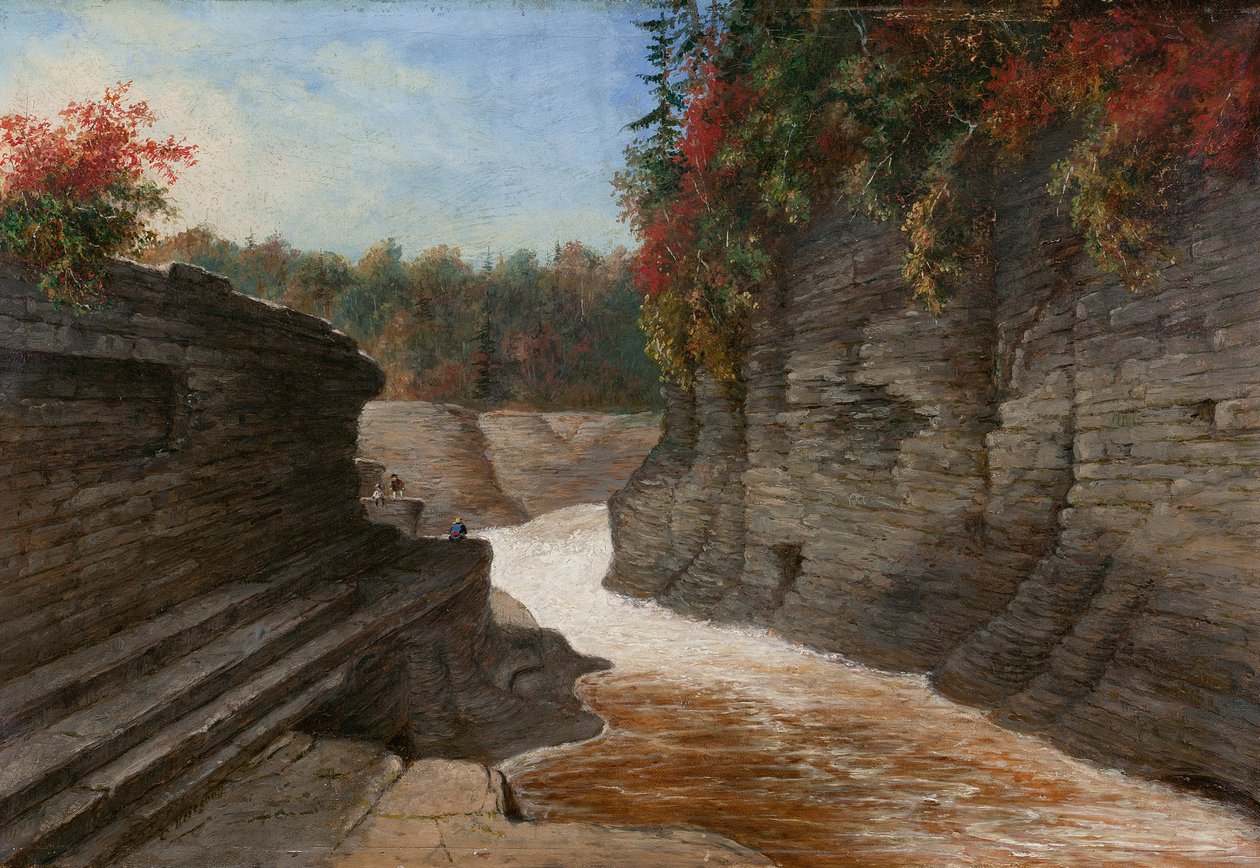 Nehir geçidi, sonbahar by Cornelius Krieghoff