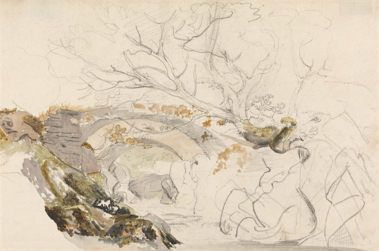 Köprü ve Ağaçlar by Cornelius Varley