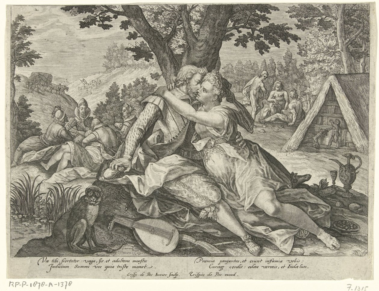 Zinaya karşı uyarı by Crispijn van de Passe (II)