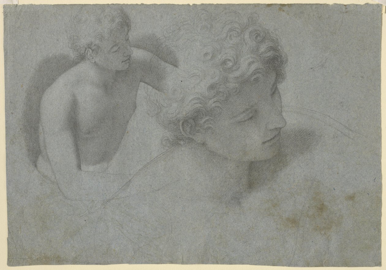 Bir gencin iki çalışması, c.1600-10 by Cristoforo Roncalli