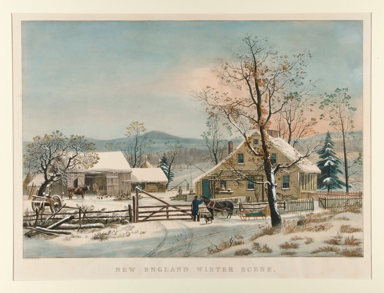 New England Kış Sahnesi by Currier and Ives