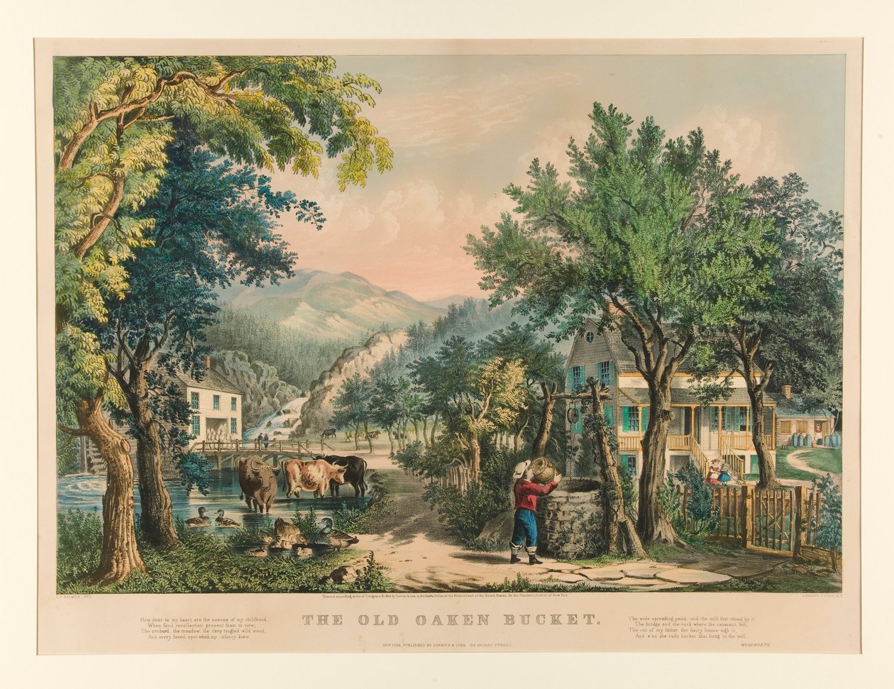 Eski Meşe Kova by Currier and Ives