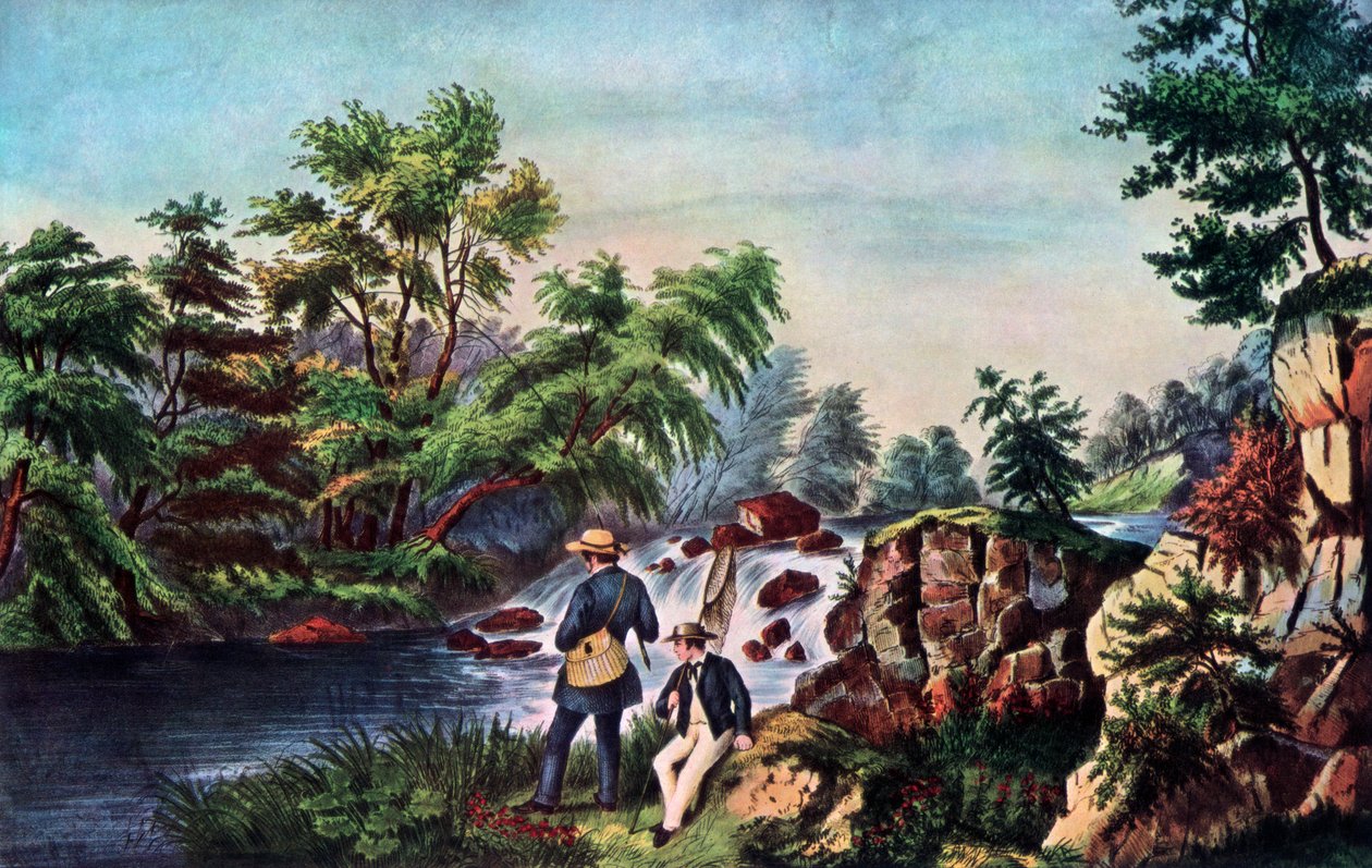 Alabalık Çayı, 1852. by Currier and Ives