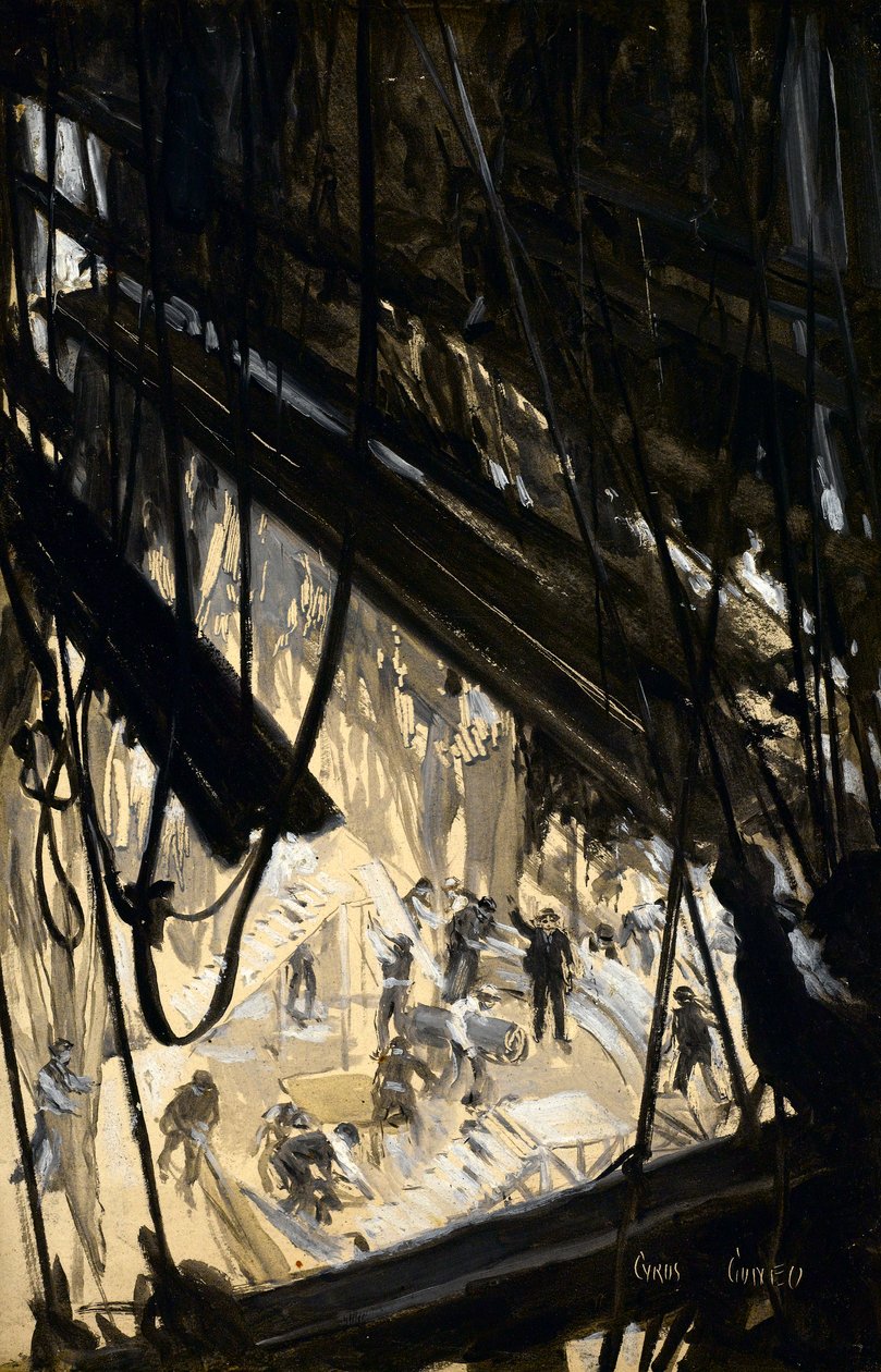 Sahne seti oluşturma, c.1910 by Cyrus Cuneo